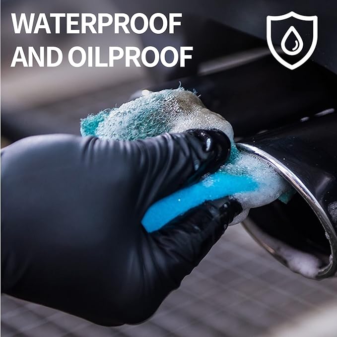 Guantes de Nitrilo Negros – Sin Látex y Sin Polvo